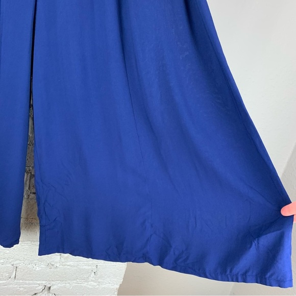 ModCloth Blue Rayon Culottes Gaucho Wide Leg Cropped Pants Small - Picture 6 of 12